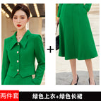 Two-piece green top + green dress / S