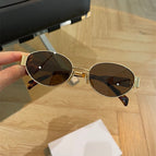 Gold frame tea slices [oval frame]