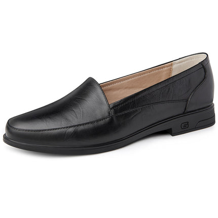 Men's Genuine Leather Slip-On Loafers, Shallow Mouth, Slip-On Shoes, Men's Shallow Face Small Leather Shoes, Men's Business Short Face Shoes