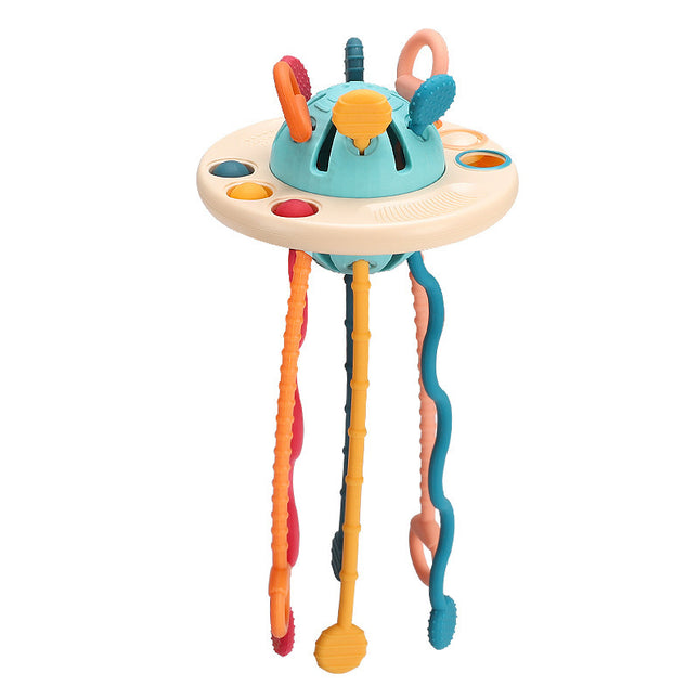 Baby Sensory Pull-Along Toy Soft Rubber Chewable UFO Suction Infant Early Education 0-3 Years / Jouet Sensoriel Bébé Ventouse Caoutchouc Souple Mordable Éveil Nourrisson 0-3 Ans
