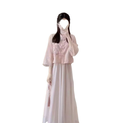 Spring New Chinese Style Women's Clothing National Style Two-piece Suit High-end Beautiful Hanfu Improved Han Element Dress