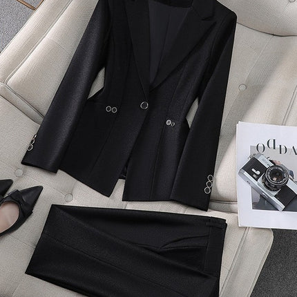 Amazon European and American Cross-Border Popular Commuter Foreign Trade Women's Blazer Professional Pants Dress Two-Piece Suit