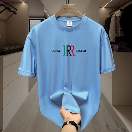 Summer Trendy All-match Breathable Pure Cotton Short-sleeved T-shirt Men's Teenagers Loose Round Neck Casual Half-sleeved T-shirt