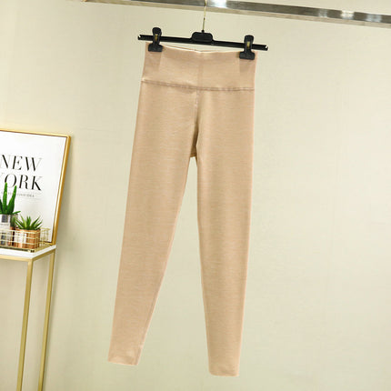 Live delivery double-sided colorful velvet high waist leggings slim fit all-matching women's trousers for outerwear