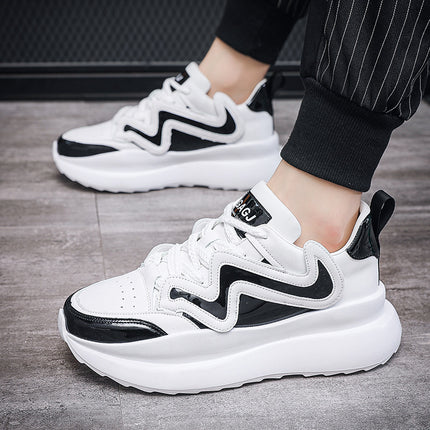 Daddy shoes 2023 New thick-soled men's shoes White shoes hidden height increasing lightweight shoes sports style casual shoes in stock