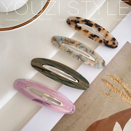 Korean-Style Acetate Oval Side Bangs Clip Ins-Style Simple Temperament Bb Clip Bobby Pin Hairpin Women's Hair Accessory
