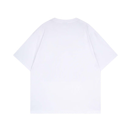 Guochao High Street Apple Letter Print Short-sleeved T-shirt Unisex Trendy Brand Loose Casual Hip-hop Top Ins