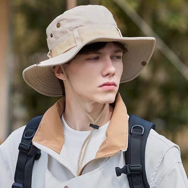 All-Match Western Denim Hat Men's and Women's Outdoor Mountaineering Summer Sun Hat Fishing Sunscreen Fisherman Hat Camping Breathable