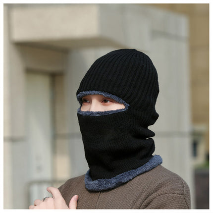 New Men's Hat with Fleece Lining, Thickened for Outdoor Use, Unisex Winter Pullover Beanie, Windproof for Northeast Cold