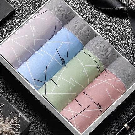 Foreign Trade Solid Color Milk Cotton High-end Men's Underwear Non-marking Breathable High-elastic plus size Loose Boxer Pants Boxer Pants