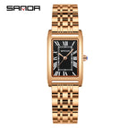 Steel belt rose gold black [women's style]