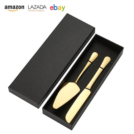 Cross-border Stainless Steel Cake Knife Shovel suit Kitchen Pizza Cutter Creative Baking Household Cream Shovel Knife Gift Box