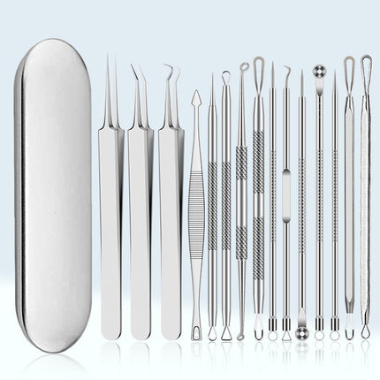 Stainless Steel Acne Clip Cell Clip Acne Needle Acne Squeeze Blackhead Whitehead Beauty Needle Multi-Piece Set Tool