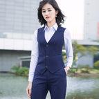 Women's sapphire blue vest + pants / S
