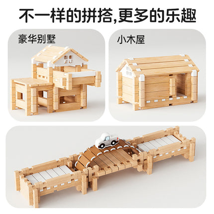 Luban mortise and tenon building blocks children's handmade diy gift Chinese architecture wooden structure hut educational toys