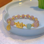 E18 pink beads fu brand steamed dumpling bracelet