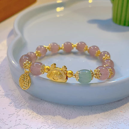 New Chinese-Style Ancient Beaded Elastic String Bracelet, Sweet Girl's Glass Bracelet, Night Market Stall, Cross-Border Live Broadcast Jewelry