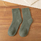 Solid color terry: green / 5 pairs/free size
