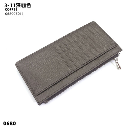 Women's Genuine Leather Fashion Long Zipper Mobile Phone Wallet High-grade Cowhide Men's Large Capacity Card Bag Two-in-One in stock