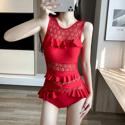 2025 New Swimsuit Women's Slimming Look Belly-Covering Sexy One-Piece Briefs Hot Spring Beach Bikini Swimsuit