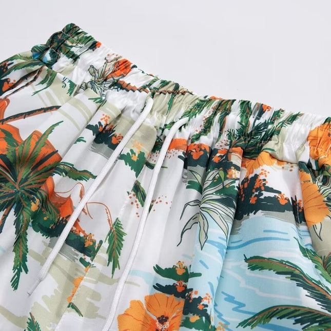 Summer Beach Shorts for Men Trendy Brand Ins Loose Sports Five-Point Quick-Dry Floral Shorts Trendy Couple Casual Large Shorts