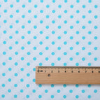 Fabric width 1.6m x 1.0m price / White background aqua blue dots