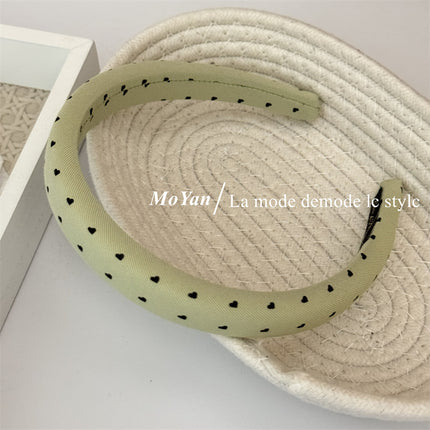 Korean-Style Fresh Heart Fabric Headband Sweet Temperament Girl Face-Washing Headband High Crown Non-Slip Outdoor Hair Clip