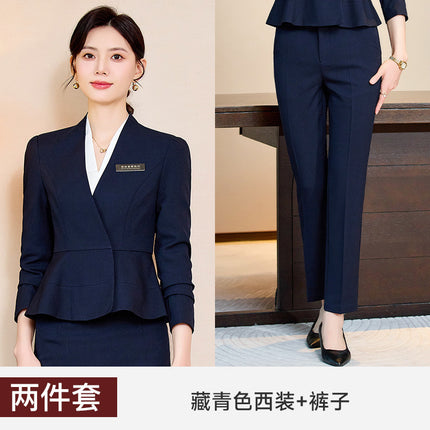 Business attire suit female temperament sales department tooling hotel front desk work clothes beautician jewelry store work clothes autumn