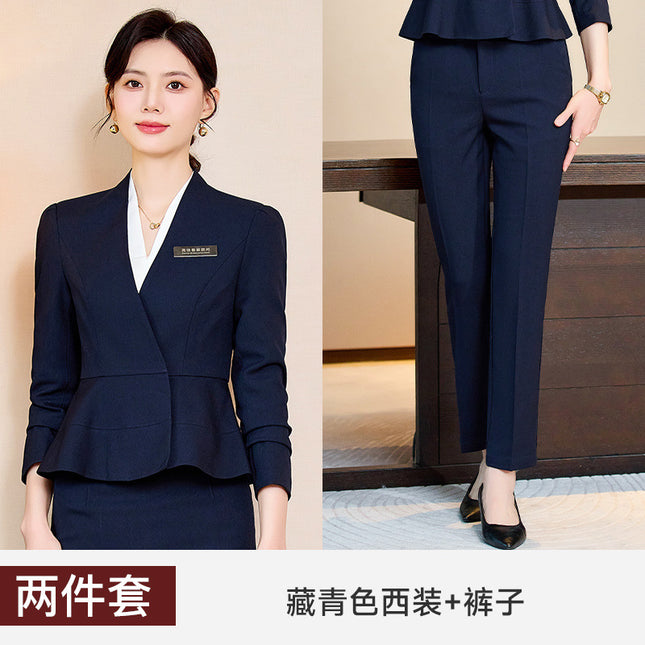 Business attire suit female temperament sales department tooling hotel front desk work clothes beautician jewelry store work clothes autumn