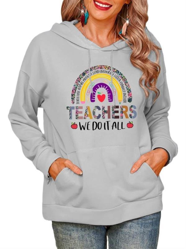 Women's Rainbow Print Hoodie Oversized Streetwear Pullover Polyester 12 Colors S-XXXL / Sweat Capuche Femme Imprimé Arc-en-ciel Oversize Streetwear Polyester 12 Couleurs S-XXXL
