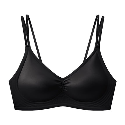 Light Luxury Silk and Satin bra Cross Beautiful Back Thin Soft Support Letter Shoulder Bra Live Daifa Underwear Foreign Trade Cross