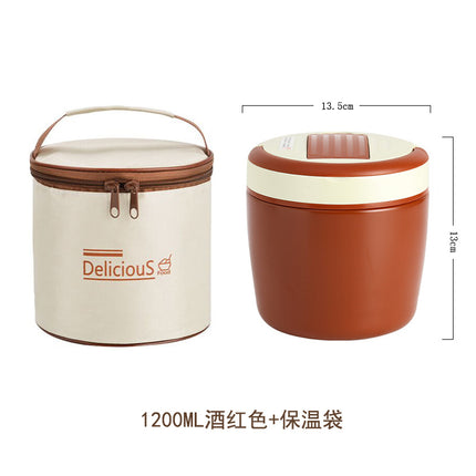 304 Stainless Steel Insulated Lunch Box Office Worker Lunch Box Portable Extra Long Insulated 12-Hour Insulated Bucket with Soup Bowl