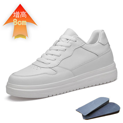 Invisible Height Increase 8CM Board Shoes Thick Sole White Shoes Platform Shoes Spring and Autumn Low-top Craft sneaker Casual Shoes