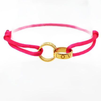 Cross-border supply Foreign Trade hand-woven couple stainless steel bracelet love double ring bracelet adjustable bracelet
