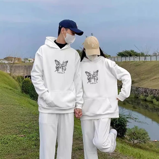 High-end Men's and Women's Long-sleeved Ins Style Top Special Couple Clothing Autumn and Winter fleece-lined Hooded Sweat Fashion Brand Class Clothes