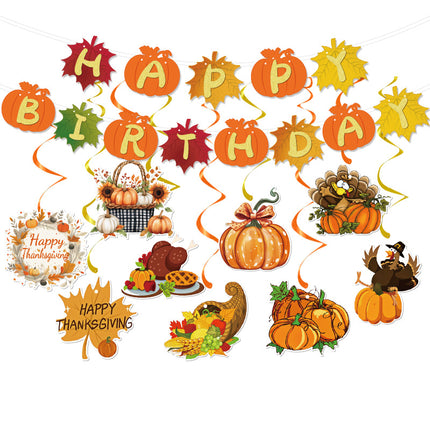 Amazon New Cross-Border Holiday Theme Party Supplies Thanksgiving Flag Banner Garland Hanging Decorations