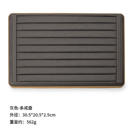 Counter Leather Jewelry Tray High-End Jade Pendant Tray Ring Storage Tray Jewelry Display Stand Live Broadcast Props
