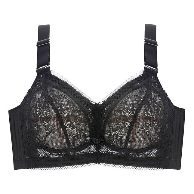 Original Underwear Women's Non-rimless Ultra-thin Large Chest Small Text Bra chubby girl plus size Gathering Paramelis Full Cup