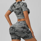 Gray [short sleeves + shorts] / S