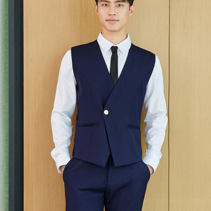Spring high-speed rail clothing hotel front desk business wear men's vest suit temperament beauty salon autumn technician overalls