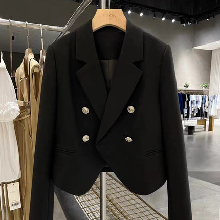 Small Suit Jacket Women's 2025 New Spring and Autumn Casual Korean Style Design Sense Black Small Suit Outside Cross-border