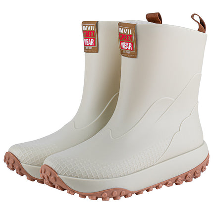 Cross-Border Men's Mid-Calf Outer Rain Boots Thickened Non-Slip Particle Sole Rain Boots Fishing Shoes Rubber Shoes Waterproof Car Wash Shoes