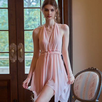 Suitable for All Seasons, Sexy Deep V Backless Temptation, Hot Halter Neck on Bed, Passionate, No Need to Take Off, Pure Desire and Sexy When Going Out at Home