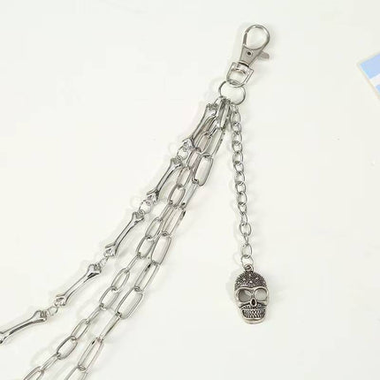 European and American Fashion Trendy Denim Jk Metal Pants Chain Hip-Hop Rock Bone Chain Skull Pendant Personalized Pants Chain