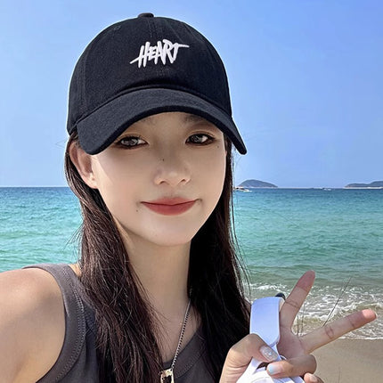 Big brim baseball cap women's spring and summer sunscreen hat casual tide big head circumference deepened face small cap