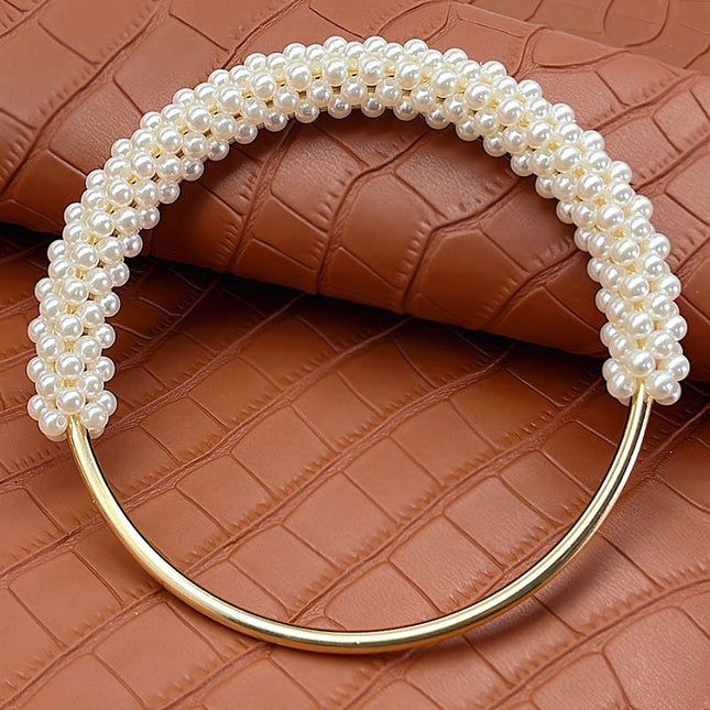 High-End Pearl Handle Bag Accessories Woven Handle Ring Pearl Iron Ring Ring Handmade Bag Handle Ring Handle