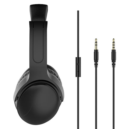 The new head-mounted wired headphones with microphone game headphones can talk traffic can have clear stereo sound quality