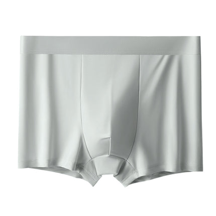 Summer ice silk men's underwear thin skin-friendly breathable bottom crotch men's boxers solid color waist underwear men's wholesale