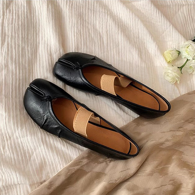 Grape Mom studiolee Berlin Dreamland ~ Sheepskin Version Fashionable Soft split toe shoes women's ballet trotters