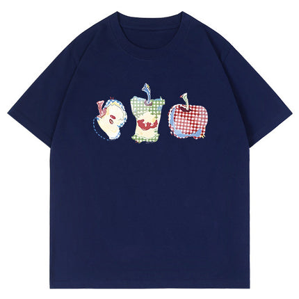 American-Style Pure Cotton Short-Sleeve T-Shirt for Women, Summer 2026 New Design, Student Loose and Casual Style, Regular Shoulder Half-Sleeve Top